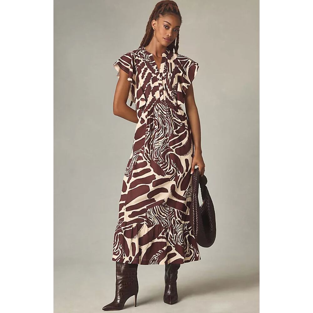 MAEVE NWT The Cassandra Maxi Dress In Assorted Zebra Size XS Petite